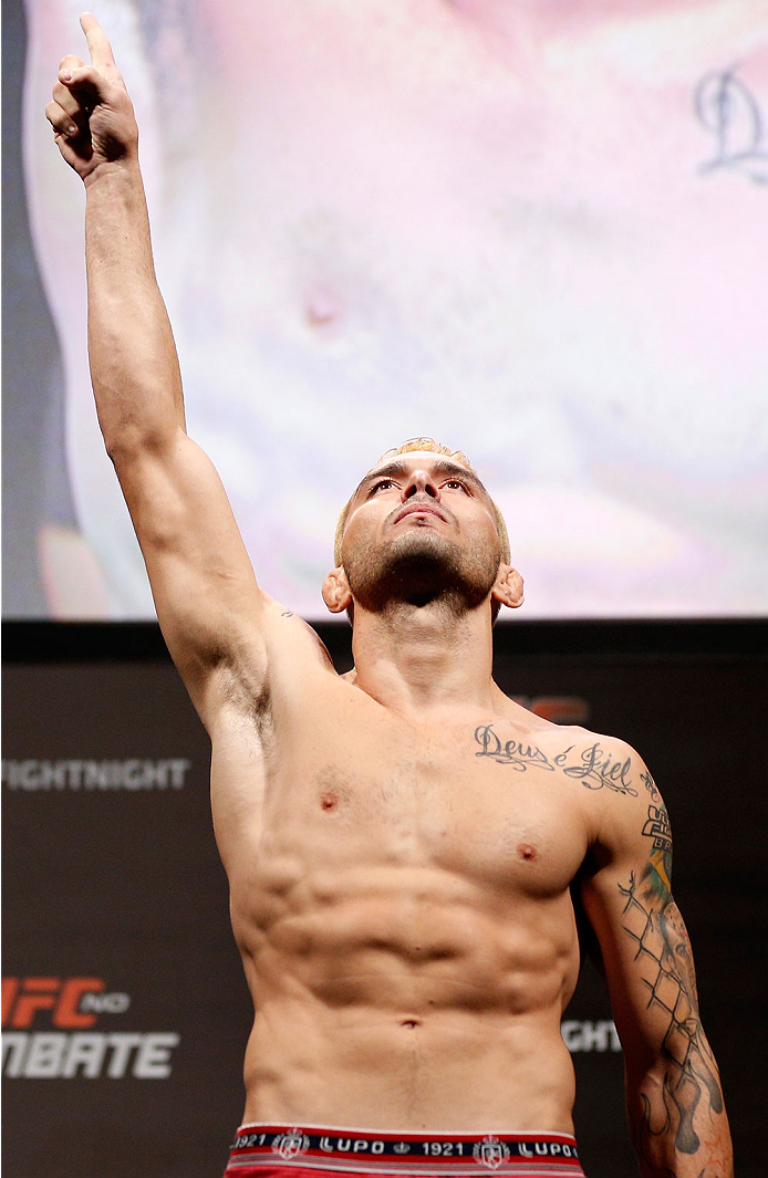 NATAL, BRAZIL - MARCH 22: Rony "Jason" Mariano-Bazzera weighs in during the UFC weigh-in at Ginasio Nelio Dias on March 22, 2014 in Natal, Brazil. (Photo by Josh Hedges/Zuffa LLC/Zuffa LLC via Getty Images)
