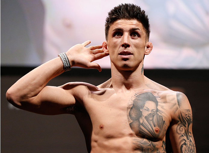 NATAL, BRAZIL - MARCH 22: Norman Parke weighs in during the UFC weigh-in at Ginasio Nelio Dias on March 22, 2014 in Natal, Brazil. (Photo by Josh Hedges/Zuffa LLC/Zuffa LLC via Getty Images)