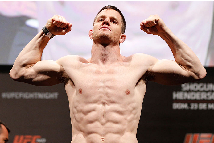 NATAL, BRAZIL - MARCH 22: CB Dollaway weighs in during the UFC weigh-in at Ginasio Nelio Dias on March 22, 2014 in Natal, Brazil. (Photo by Josh Hedges/Zuffa LLC/Zuffa LLC via Getty Images)