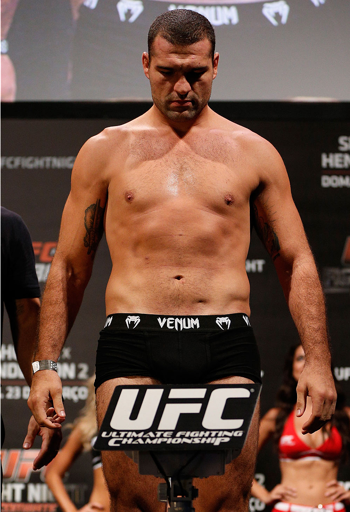 NATAL, BRAZIL - MARCH 22: Mauricio "Shogun" Rua weighs in during the UFC weigh-in at Ginasio Nelio Dias on March 22, 2014 in Natal, Brazil. (Photo by Josh Hedges/Zuffa LLC/Zuffa LLC via Getty Images)