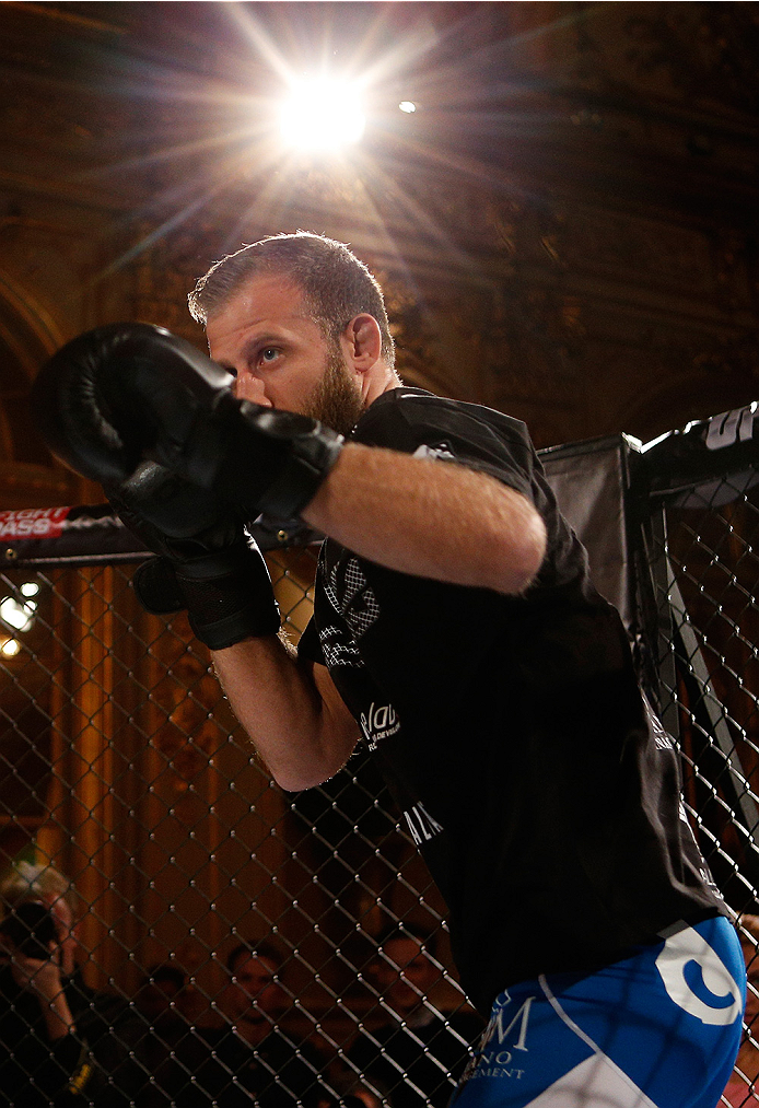 STOCKHOLM, SWEDEN - OCTOBER 01: Tor Troeng of Sweden holds an open training session for media and fans at the Grand Hotel on October 1, 2014 in Stockholm, Sweden. (Photo by Josh Hedges/Zuffa LLC/Zuffa LLC via Getty Images)