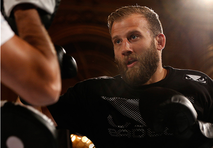 STOCKHOLM, SWEDEN - OCTOBER 01: Tor Troeng of Sweden holds an open training session for media and fans at the Grand Hotel on October 1, 2014 in Stockholm, Sweden. (Photo by Josh Hedges/Zuffa LLC/Zuffa LLC via Getty Images)