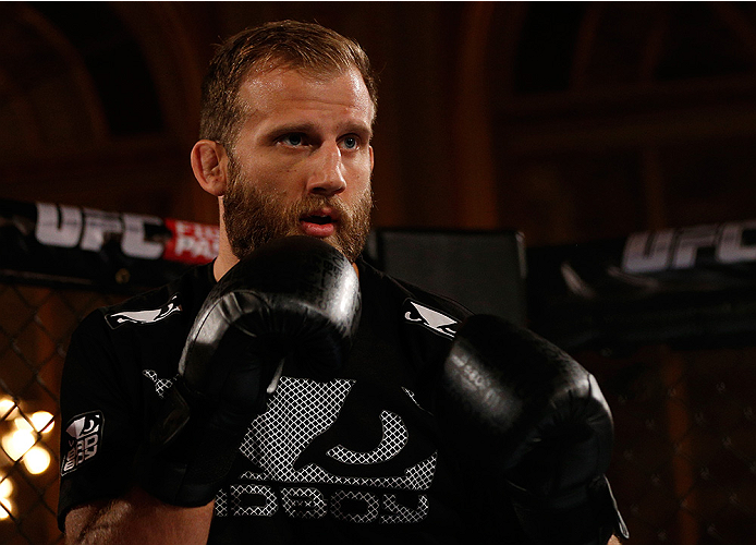 STOCKHOLM, SWEDEN - OCTOBER 01: Tor Troeng of Sweden holds an open training session for media and fans at the Grand Hotel on October 1, 2014 in Stockholm, Sweden. (Photo by Josh Hedges/Zuffa LLC/Zuffa LLC via Getty Images)