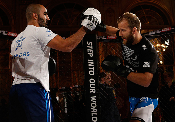STOCKHOLM, SWEDEN - OCTOBER 01: Tor Troeng of Sweden holds an open training session for media and fans at the Grand Hotel on October 1, 2014 in Stockholm, Sweden. (Photo by Josh Hedges/Zuffa LLC/Zuffa LLC via Getty Images)