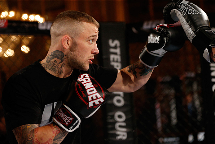 STOCKHOLM, SWEDEN - OCTOBER 01: Mike Wilkinson of England holds an open training session for media and fans at the Grand Hotel on October 1, 2014 in Stockholm, Sweden. (Photo by Josh Hedges/Zuffa LLC/Zuffa LLC via Getty Images)