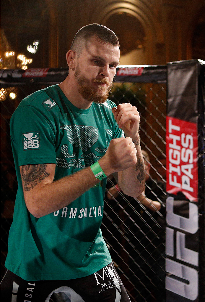 STOCKHOLM, SWEDEN - OCTOBER 01: Niklas Backstrom of Sweden holds an open training session for media and fans at the Grand Hotel on October 1, 2014 in Stockholm, Sweden. (Photo by Josh Hedges/Zuffa LLC/Zuffa LLC via Getty Images)