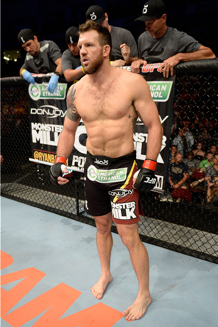 BANGOR, ME - AUGUST 16: Ryan Bader stands in his corner before facing Ovince Saint Preux in their light heavyweight bout during the UFC fight night event at the Cross Insurance Center on August 16, 2014 in Bangor, Maine. (Photo by Jeff Bottari/Zuffa LLC/