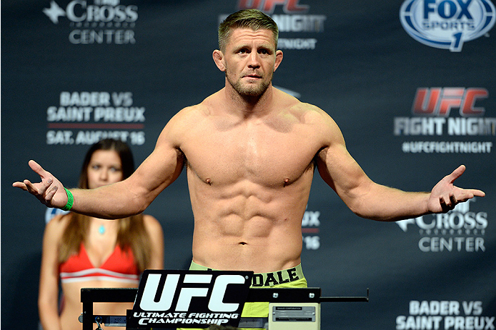 BANGOR, ME - AUG 15: Tom Watson of England steps on the scale during the UFC fight night weigh-in at the Cross Insurance Center on August 15, 2014 in Bangor, Maine. (Photo by Jeff Bottari/Zuffa LLC/Zuffa LLC via Getty Images)