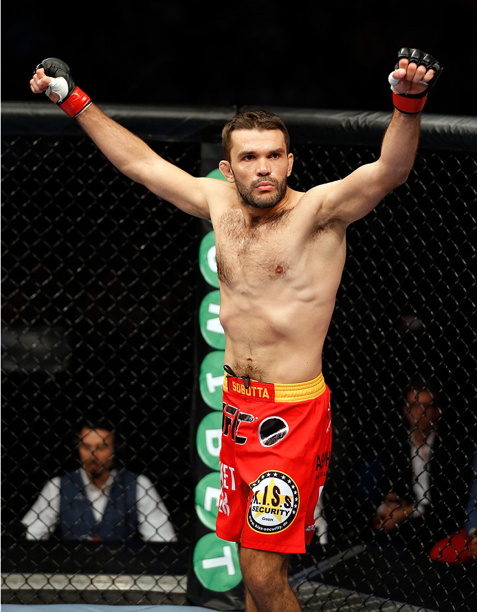 BERLIN, GERMANY - MAY 31: Peter Sobotta stands in the octagon during the Pawel Pawlak vs. Peter Sobotta at UFC Fight Night Berlin event at O2 World on May 31, 2014 in Berlin, Germany. (Photo by Boris Streubel/Zuffa LLC/Zuffa LLC via Getty Images)