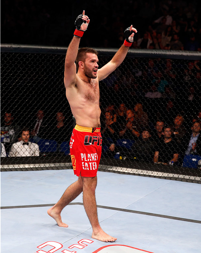BERLIN, GERMANY - MAY 31: Peter Sobotta stands in the octagon during the Pawel Pawlak vs. Peter Sobotta at UFC Fight Night Berlin event at O2 World on May 31, 2014 in Berlin, Germany. (Photo by Boris Streubel/Zuffa LLC/Zuffa LLC via Getty Images)