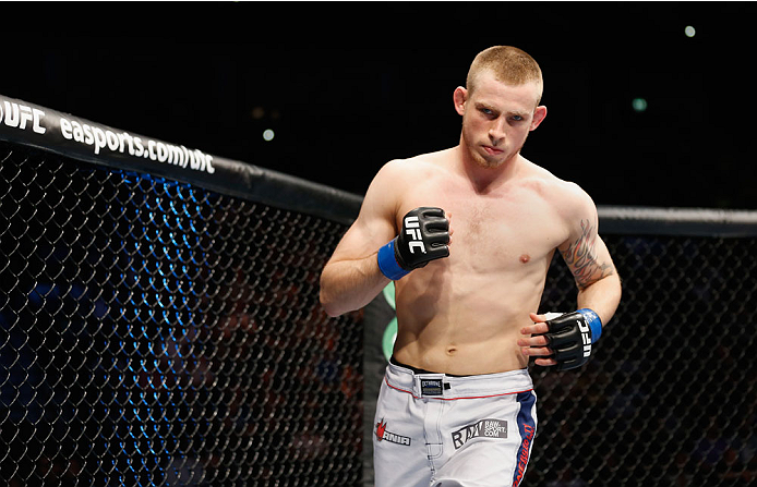 BERLIN, GERMANY - MAY 31: Krzysztof Jotko enters the ring for the Krzysztof Jotko vs. Magnus Cedenblad at UFC Fight Night Berlin event at O2 World on May 31, 2014 in Berlin, Germany. (Photo by Boris Streubel/Zuffa LLC/Zuffa LLC via Getty Images)