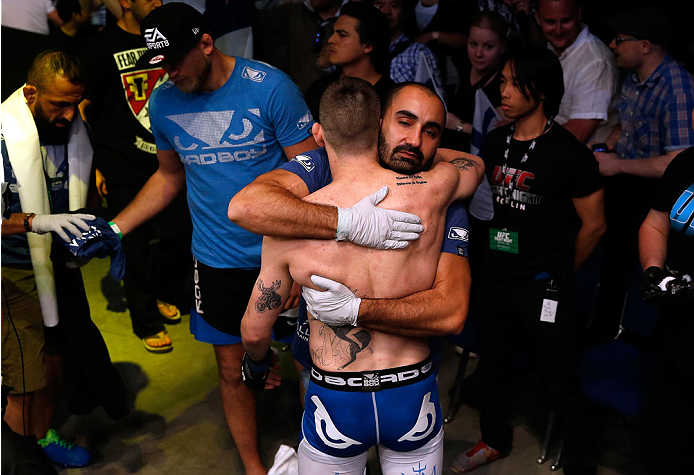 BERLIN, GERMANY - MAY 31: Niklas Backstrom prepares to enter the octagon for the Niklas Backstrom vs. Tom Niinimaki at UFC Fight Night Berlin event at O2 World on May 31, 2014 in Berlin, Germany. (Photo by Boris Streubel/Zuffa LLC/Zuffa LLC via Getty Ima
