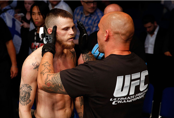 BERLIN, GERMANY - MAY 31: Niklas Backstrom prepares to enter the ring for the Niklas Backstrom vs. Tom Niinimaki at UFC Fight Night Berlin event at O2 World on May 31, 2014 in Berlin, Germany. (Photo by Boris Streubel/Zuffa LLC/Zuffa LLC via Getty Image