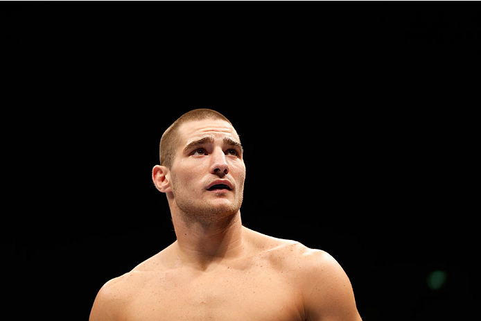 BERLIN, GERMANY - MAY 31: Sean Strickland enters the ring for the Sean Strickland vs. Luke Barnatt at UFC Fight Night Berlin event at O2 World on May 31, 2014 in Berlin, Germany. (Photo by Boris Streubel/Zuffa LLC/Zuffa LLC via Getty Images)