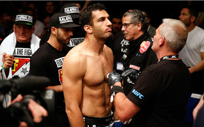 BERLIN, GERMANY - MAY 31: Gegard Mousasi prepares to fight in the Gegard Mousasi vs. Mark Munoz match at UFC Fight Night Berlin event at O2 World on May 31, 2014 in Berlin, Germany. (Photo by Boris Streubel/Zuffa LLC/Zuffa LLC via Getty Images)