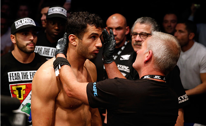 BERLIN, GERMANY - MAY 31: Gegard Mousasi prepares to fight in the Gegard Mousasi vs. Mark Munoz match at UFC Fight Night Berlin event at O2 World on May 31, 2014 in Berlin, Germany. (Photo by Boris Streubel/Zuffa LLC/Zuffa LLC via Getty Images)
