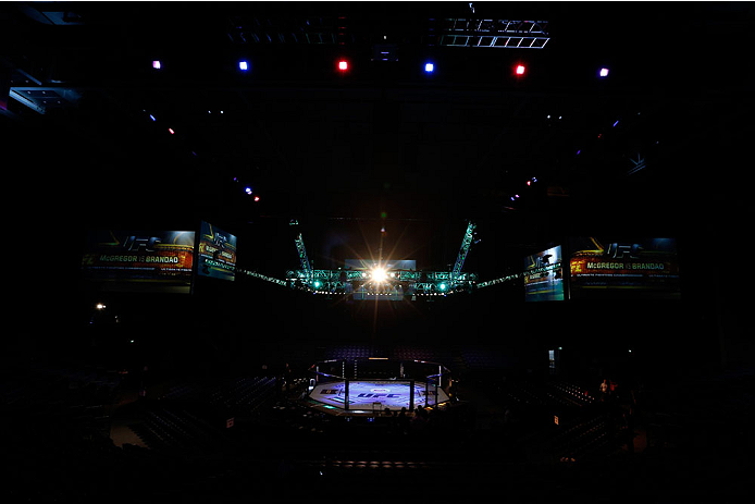 DUBLIN, IRELAND - JULY 19: A general view of the Octagon before the UFC Fight Night event at The O2 Dublin on July 19, 2014 in Dublin, Ireland. (Photo by Josh Hedges/Zuffa LLC/Zuffa LLC via Getty Images)