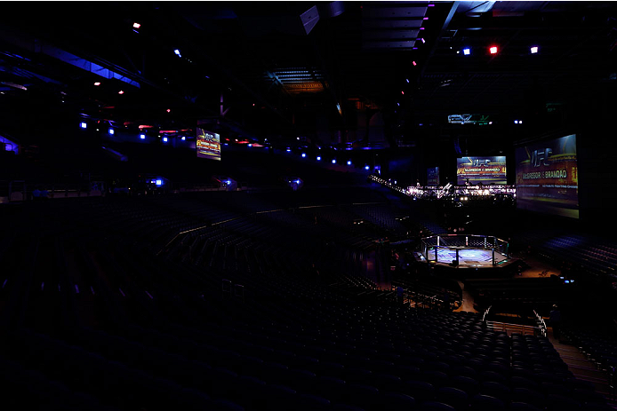 DUBLIN, IRELAND - JULY 19: A general view of the Octagon before the UFC Fight Night event at The O2 Dublin on July 19, 2014 in Dublin, Ireland. (Photo by Josh Hedges/Zuffa LLC/Zuffa LLC via Getty Images)