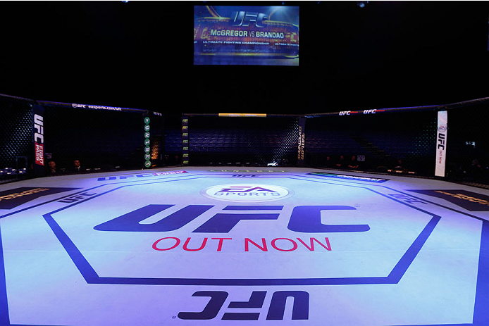 DUBLIN, IRELAND - JULY 19: A general view of the Octagon before the UFC Fight Night event at The O2 Dublin on July 19, 2014 in Dublin, Ireland. (Photo by Josh Hedges/Zuffa LLC/Zuffa LLC via Getty Images)