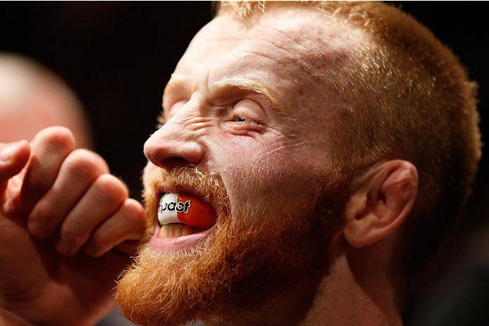 DUBLIN, IRELAND - JULY 19: Patrick Holohan prepares to enter the Octagon before his flyweight bout against Josh Sampo during the UFC Fight Night event at The O2 Dublin on July 19, 2014 in Dublin, Ireland. (Photo by Josh Hedges/Zuffa LLC/Zuffa LLC via Ge