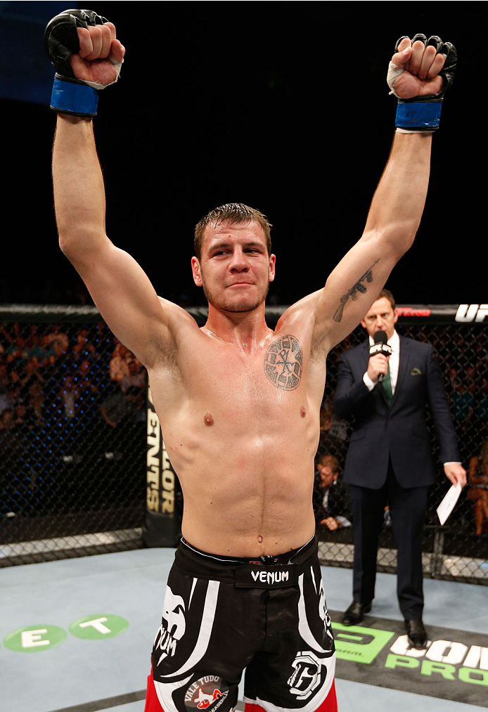 DUBLIN, IRELAND - JULY 19: Nikita Krylov celebrates after his TKO victory over Cody Donovan in their light heavyweight bout during the UFC Fight Night event at The O2 Dublin on July 19, 2014 in Dublin, Ireland. (Photo by Josh Hedges/Zuffa LLC/Zuffa LLC