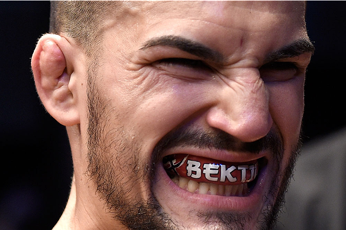 GOIANIA, BRAZIL - MAY 30: Mirsad Bektic of Bosnia prepares for his featherweight UFC bout against Lucas Martins of Brazil during the UFC Fight Night Condit v Alves at Arena Goiania on May 30, 2015 in Goiania. (Photo by Buda Mendes/Zuffa LLC/Zuffa LLC v