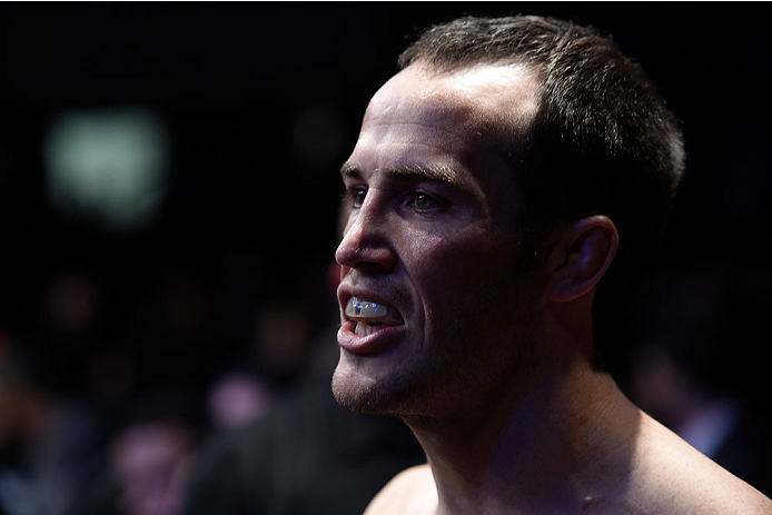 GOIANIA, BRAZIL - MAY 30: Damon Jackson of the United states looks on prior to his UFC featherweight bout against punches Rony Jason of Brazil during the UFC Fight Night Condit v Alves at Arena Goiania on May 30, 2015 in Goiania. (Photo by Buda Mendes/Z