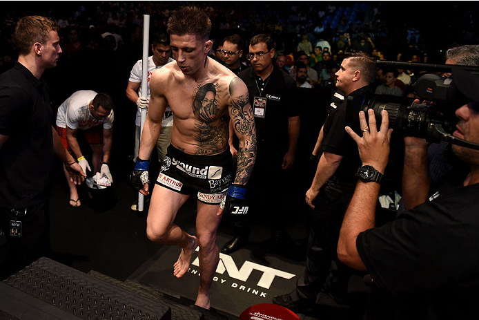 GOIANIA, BRAZIL - MAY 30: Norman Parke of Northern Ireland enters the arena prior to his lightweight UFC bout against Francisco Trinaldo during the UFC Fight Night event at Arena Goiania on May 30, 2015 in Goiania. (Photo by Buda Mendes/Zuffa LLC/Zuffa