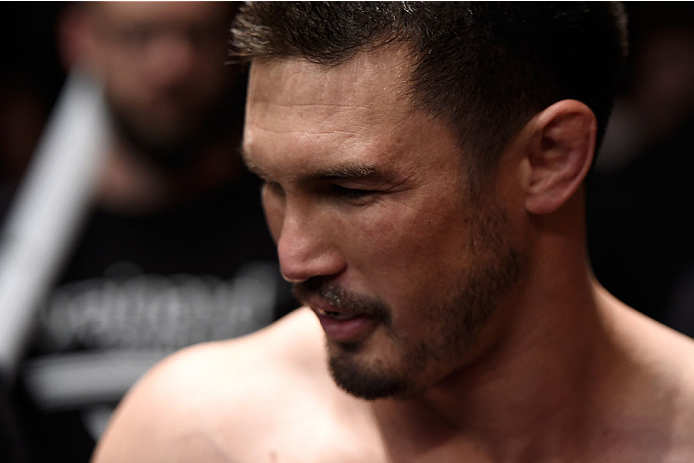 GOIANIA, BRAZIL - MAY 31: KJ Noons of the United States looks on prior to his welterweight UFC bout against Alex Oliveira of Brazil during the UFC Fight Night event at Arena Goiania on May 30, 2015 in Goiania. (Photo by Buda Mendes/Zuffa LLC/Zuffa LLC v