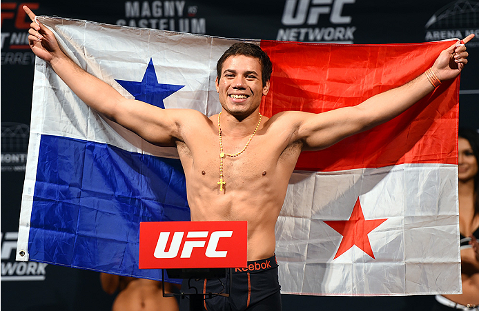 MONTERREY, MEXICO - NOVEMBER 20: Vernon Ramos of Panama weighs in during the UFC weigh-in at the Arena Monterrey on November 20, 2015 in Monterrey, Mexico. (Photo by Jeff Bottari/Zuffa LLC/Zuffa LLC via Getty Images)