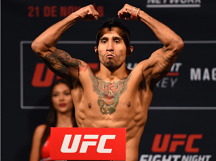 MONTERREY, MEXICO - NOVEMBER 20: Alejandro Perez of Mexico weighs in during the UFC weigh-in at the Arena Monterrey on November 20, 2015 in Monterrey, Mexico. (Photo by Jeff Bottari/Zuffa LLC/Zuffa LLC via Getty Images)
