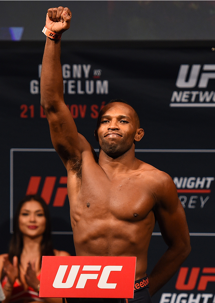 MONTERREY, MEXICO - NOVEMBER 20: Leandro Silva of Brazil weighs in during the UFC weigh-in at the Arena Monterrey on November 20, 2015 in Monterrey, Mexico. (Photo by Jeff Bottari/Zuffa LLC/Zuffa LLC via Getty Images)