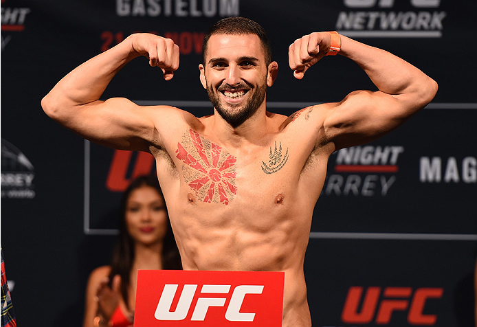 MONTERREY, MEXICO - NOVEMBER 20: Enrique Marin of Spain weighs in during the UFC weigh-in at the Arena Monterrey on November 20, 2015 in Monterrey, Mexico. (Photo by Jeff Bottari/Zuffa LLC/Zuffa LLC via Getty Images)