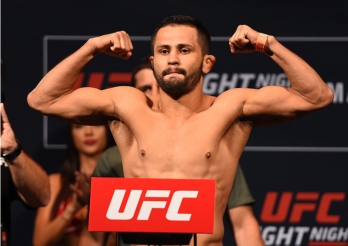 MONTERREY, MEXICO - NOVEMBER 20: Jussier Formiga of Brazil weighs in during the UFC weigh-in at the Arena Monterrey on November 20, 2015 in Monterrey, Mexico. (Photo by Jeff Bottari/Zuffa LLC/Zuffa LLC via Getty Images)