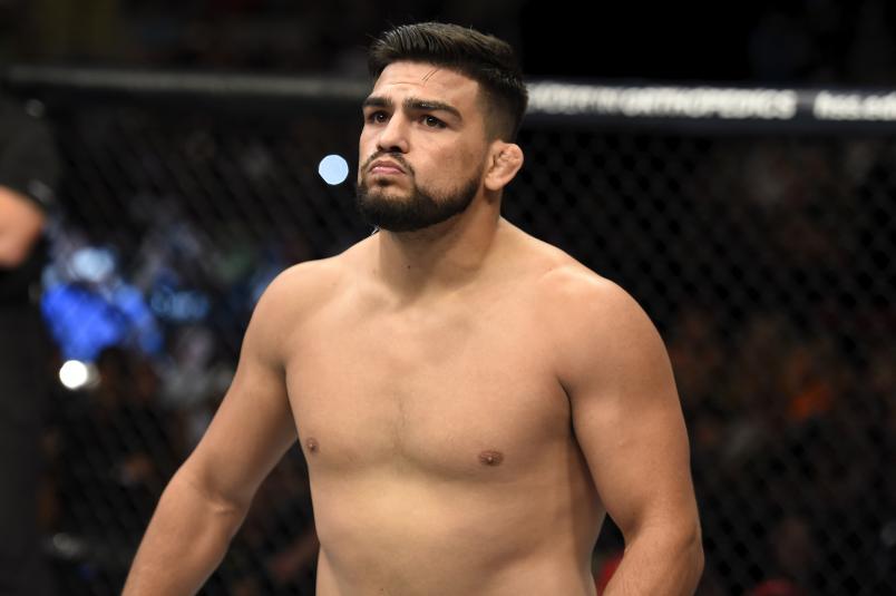UNIONDALE, NY - JULY 22: Kelvin Gastelum stands in his corner prior to facing \cw\ in their middleweight bout during the UFC Fight Night event inside the Nassau Veterans Memorial Coliseum on July 22, 2017 in Uniondale, New York. (Photo by Josh Hedges/Zuffa LLC/Zuffa LLC via Getty Images)
