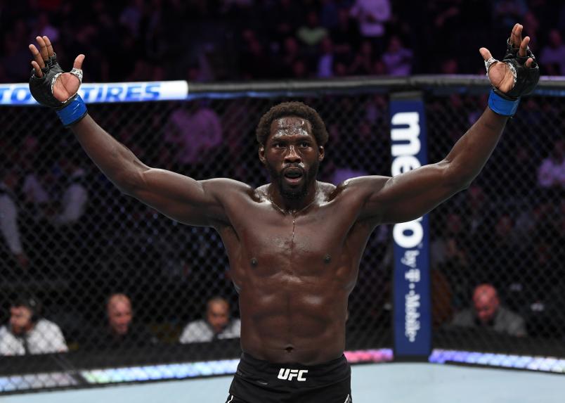 NEW YORK, NY - NOVEMBER 03: Jared Cannonier celebrates after his TKO victory over David Branch in their middleweight bout during the UFC 230 event inside Madison Square Garden on November 3, 2018 in New York, New York. (Photo by Jeff Bottari/Zuffa LLC/Zuffa LLC via Getty Images)