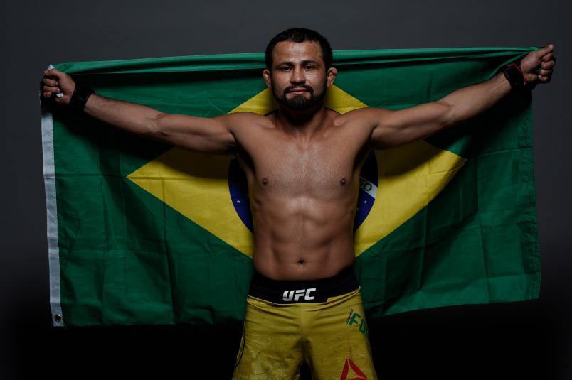 PERTH, AUSTRALIA - FEBRUARY 11: Jussier Formiga of Brazil poses for a post fight portrait backstage during the UFC 221 event at Perth Arena on February 11, 2018 in Perth, Australia. (Photo by Mike Roach/Zuffa LLC/Zuffa LLC via Getty Images)