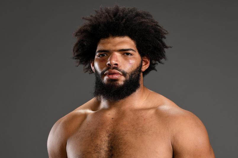 MILWAUKEE, WISCONSIN - DECEMBER 15: Juan Adams poses for a portrait backstage during the UFC Fight Night event at Fiserv Forum on December 15, 2018 in Milwaukee, Wisconsin. (Photo by Mike Roach/Zuffa LLC/Zuffa LLC via Getty Images)