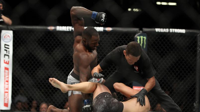 LAS VEGAS, NV - JULY 07: Khalil Rountree Jr. punches Gokhan Saki of Turkey in their light heavyweight fight during the UFC 226 event inside T-Mobile Arena on July 7, 2018 in Las Vegas, Nevada. (Photo by Christian Petersen/Zuffa LLC/Zuffa LLC via Getty Images)