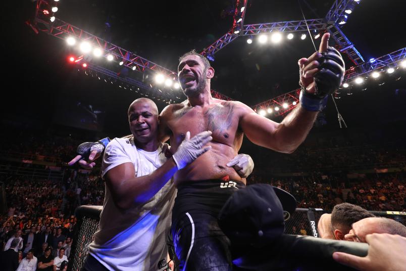 SAO PAULO, BRAZIL - SEPTEMBER 22: Antonio Rogerio Nogueira of Brazil celebrates after defeating Sam Alvey in their light heavyweight bout during the UFC Fight Night event at Ibirapuera Gymnasium on September 22, 2018 in Sao Paulo, Brazil. (Photo by Buda Mendes/Zuffa LLC/Zuffa LLC via Getty Images)