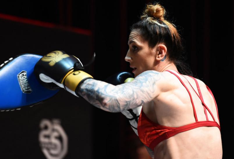 CHICAGO, ILLINOIS - JUNE 06: Megan Anderson of Australia works out for fans and media during the UFC 225 Open Workouts at the Chicago Theatre on June 6, 2018 in Chicago, Illinois. (Photo by Josh Hedges/Zuffa LLC/Zuffa LLC via Getty Images)