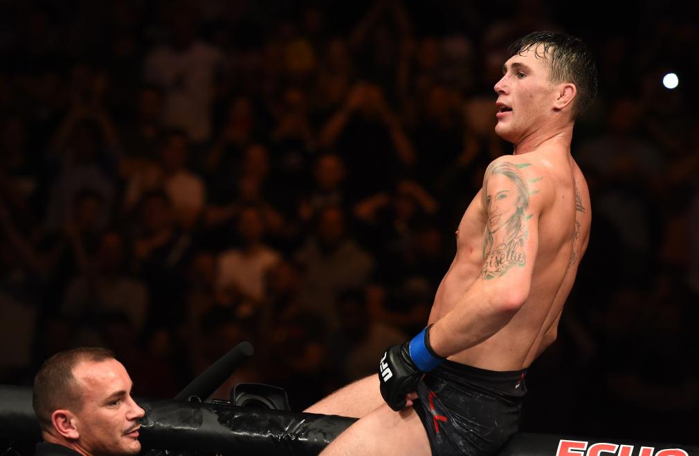 Darren Till celebrates his UFC Liverpool victory.